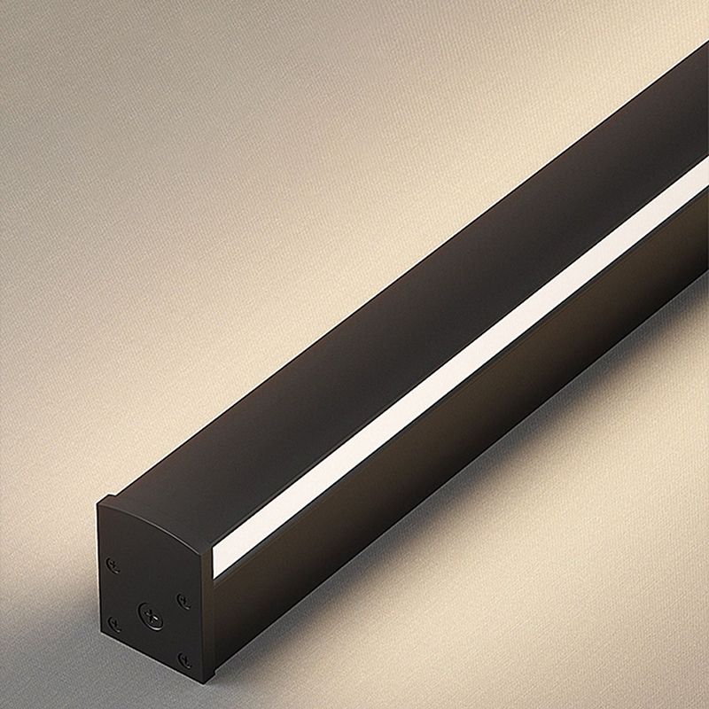 Arisha Minimalist Black Bar Mirror Front Vanity Wall Lamp, Metal/