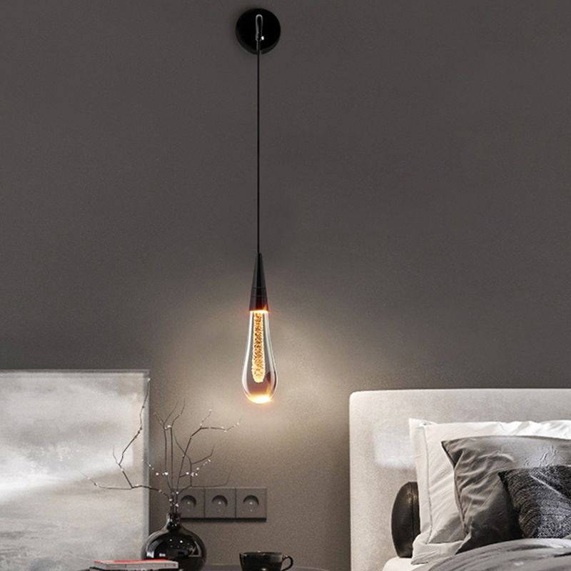 Kristy Modern Water Drop Wall Lamp, Black/Gold