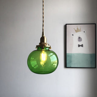 Hailie Retro Oval LED Pendellampor Glas/metall Grön/Klar/Svartgrön Matsal/Sovrum