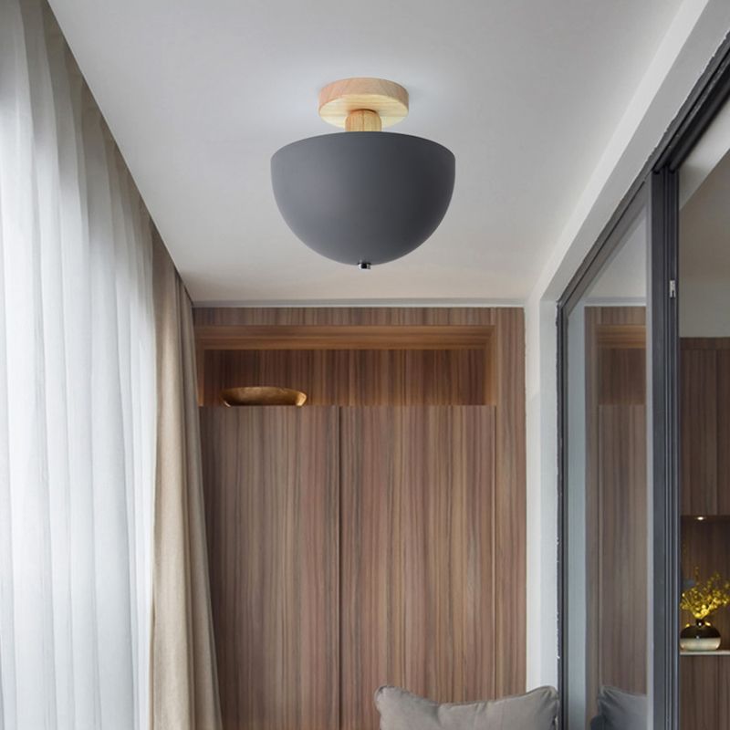 Muto Modern LED Wood Dome Ceiling Light