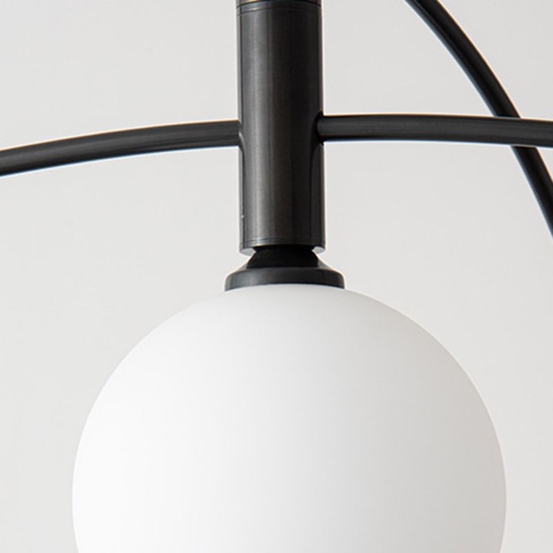 Valentina modern pendellampa med klot, metall/glas, svart/guldfärgad, sovrum