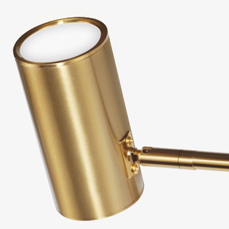Aria cylindrisk justerbar vägglampa med lampstativ i mässing, sovrum