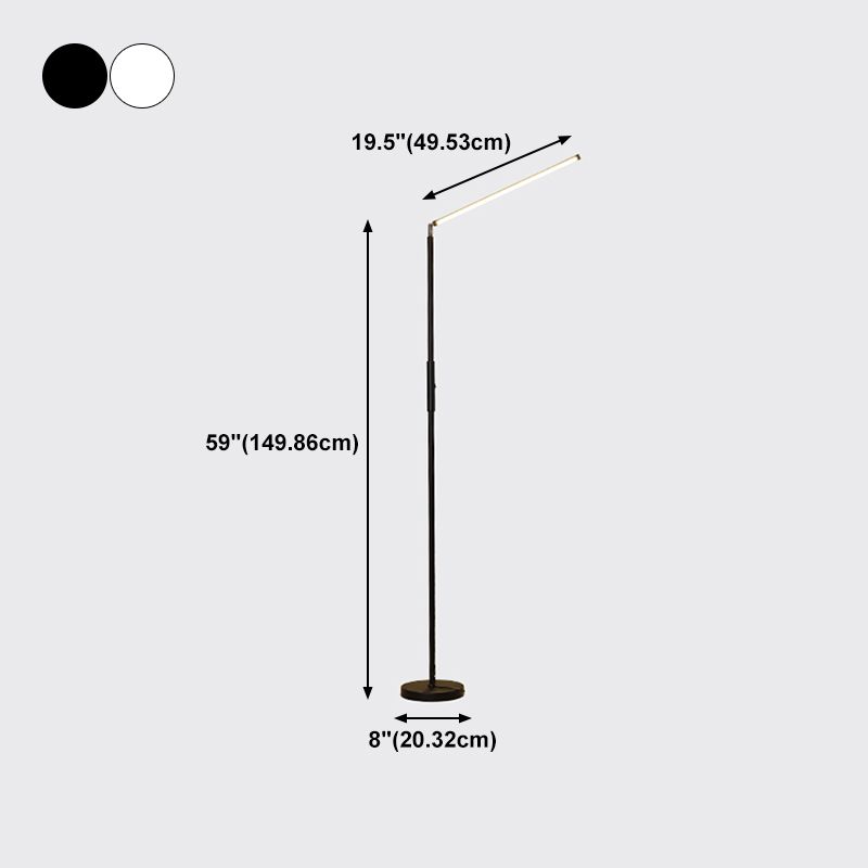 Edge minimalistinen lineaarinen lattiavalaisin, metalli, musta/valkoinen