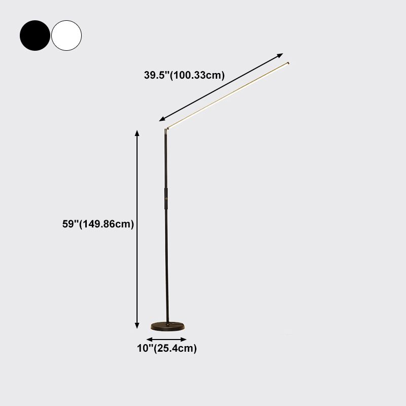 Edge minimalistinen lineaarinen lattiavalaisin, metalli, musta/valkoinen