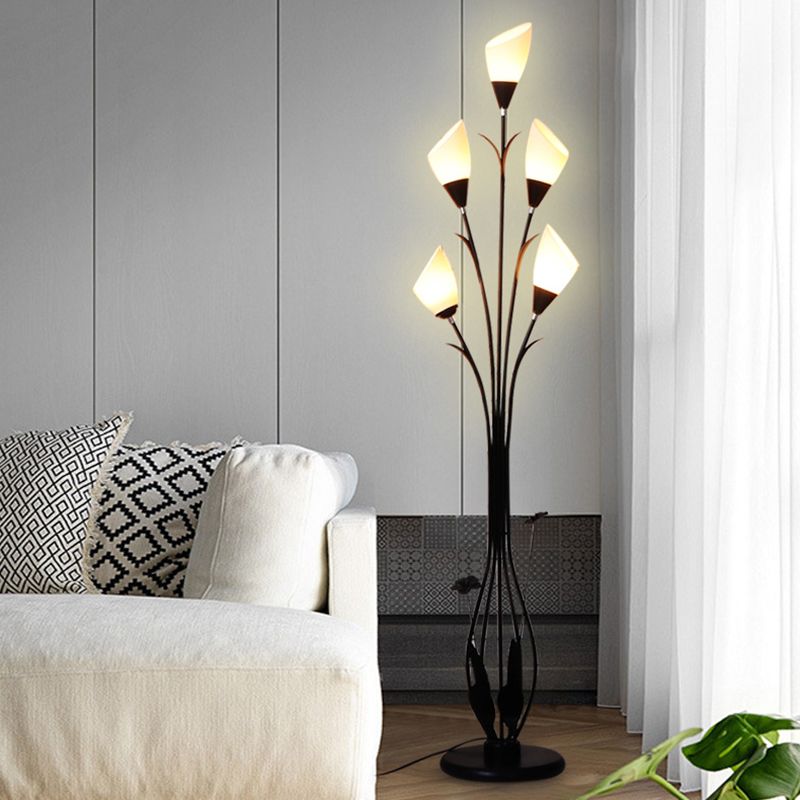 Bella Flower Branching Black Floor Lamp, Living Room