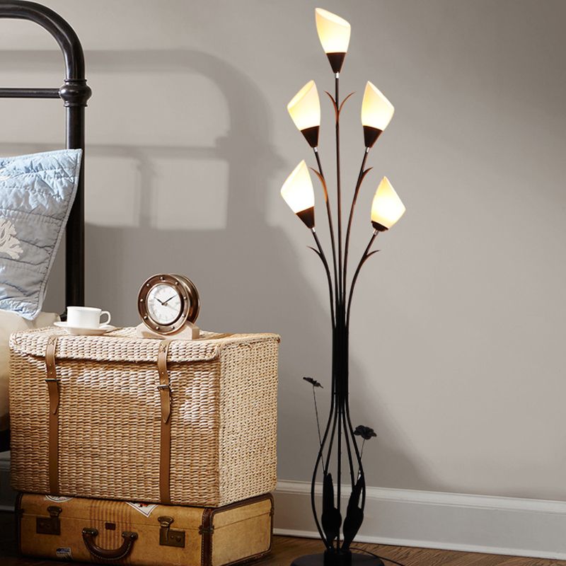 Bella Flower Branching Black Floor Lamp, Living Room