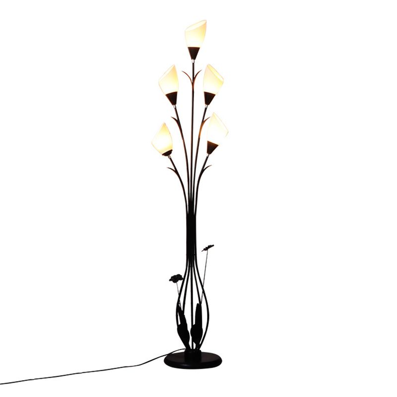 Bella Flower Branching Black Floor Lamp, Living Room