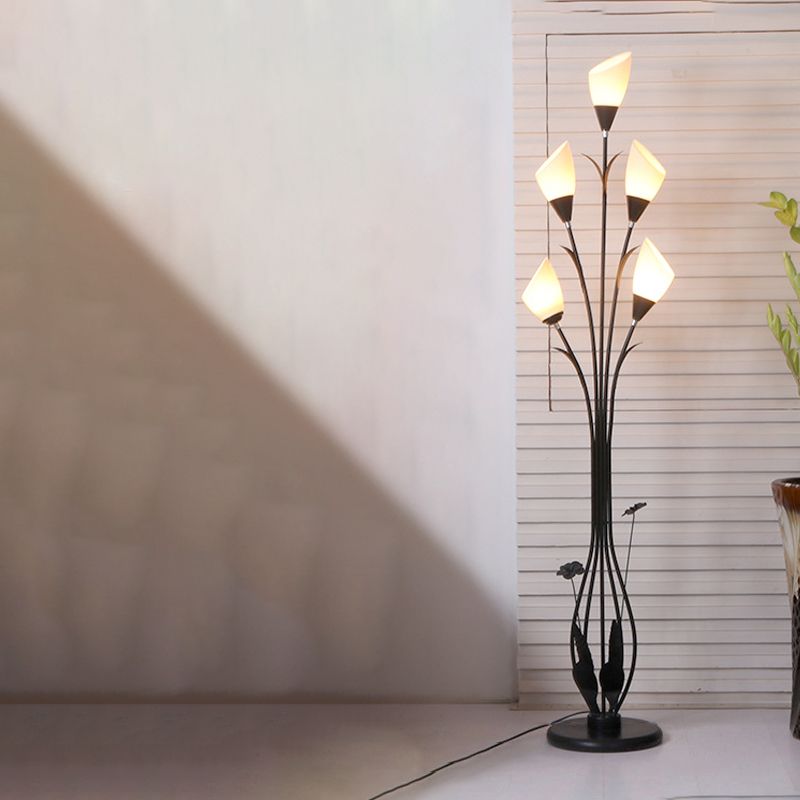 Bella Flower Branching Black Floor Lamp, Living Room