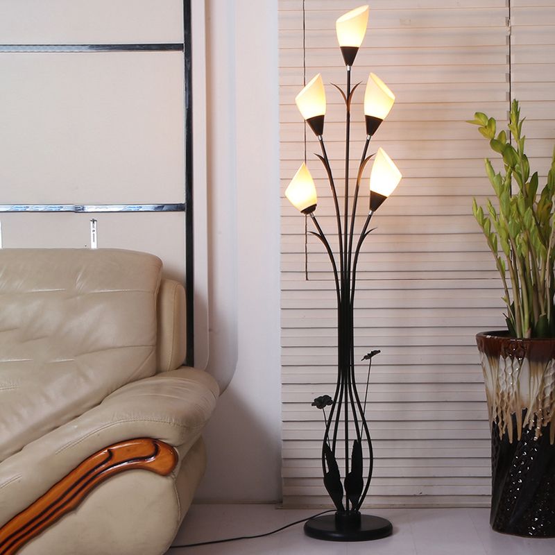 Bella Flower Branching Black Floor Lamp, Living Room