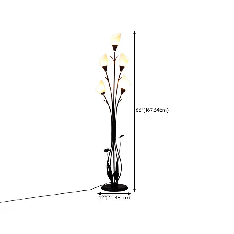 Bella Flower Branching Black Floor Lamp, Living Room