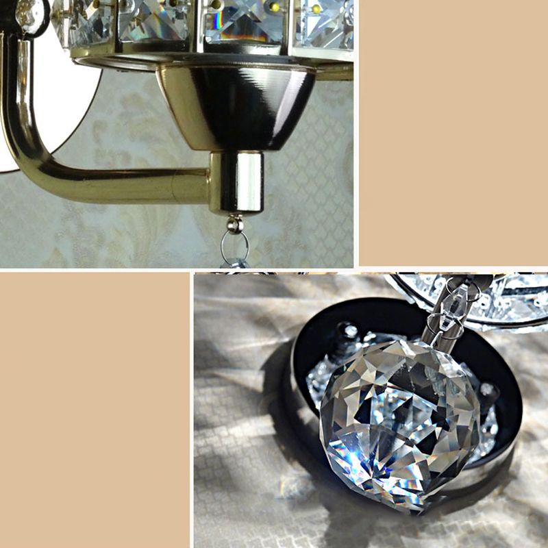 Kristy vintage-tyylinen sylinterimäinen metallinen yöpöydän seinävalaisin, kulta/kromi