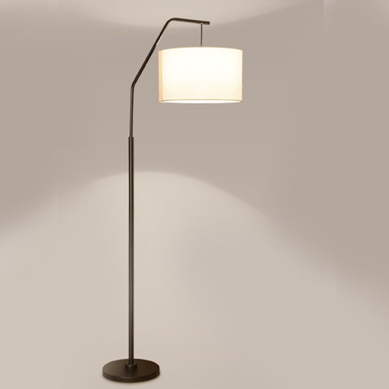 Eryn gulvlampe i cylindrisk form, buet gulvlampe, unik