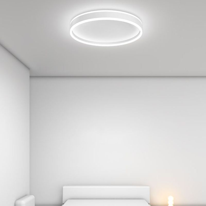 Arisha moderne rund LED-loftslampe i metal, hvid/sort