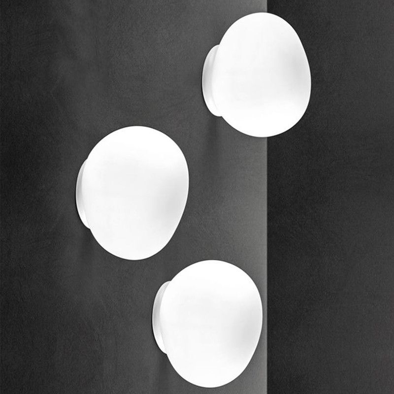 Valentina designer geometrisk væglampe med glas til sminkebord, hvid