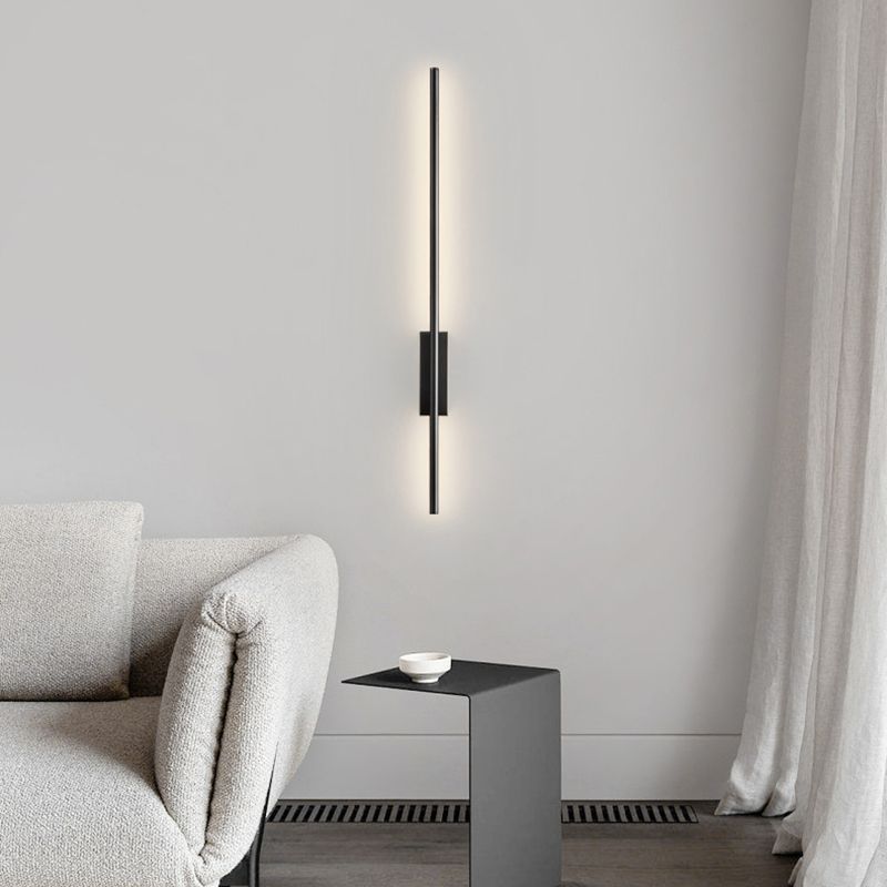 Arisha modern linjär metall- och sovrumsvägglampa, svart/mässing
