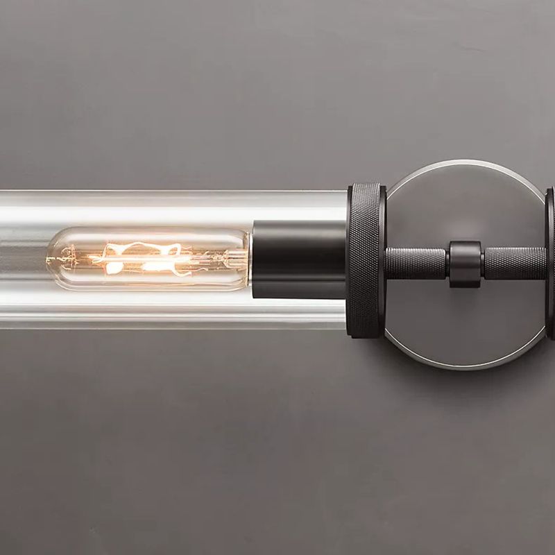 Arisha moderni sylinterimäinen metallinen LED-seinävalaisin, musta/kupari