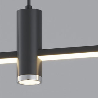 Edge Modern Linjär Pendellampa Metall Svart Vardagsrum