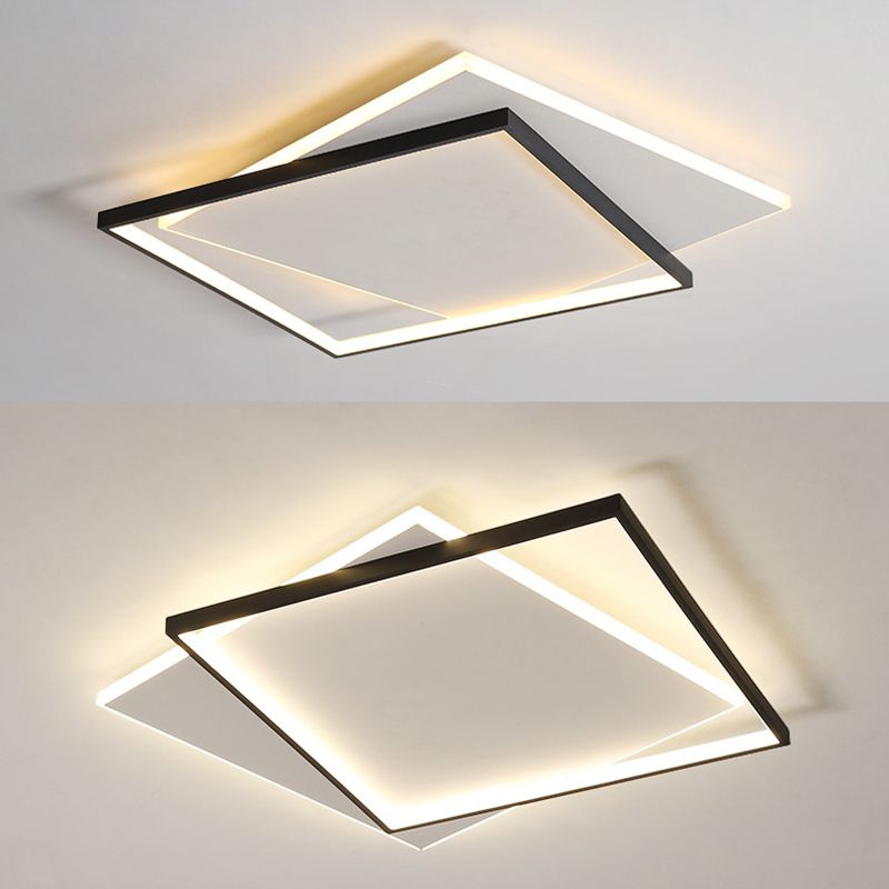 Arisha modern kvadratisk plafondlampa med två rutor