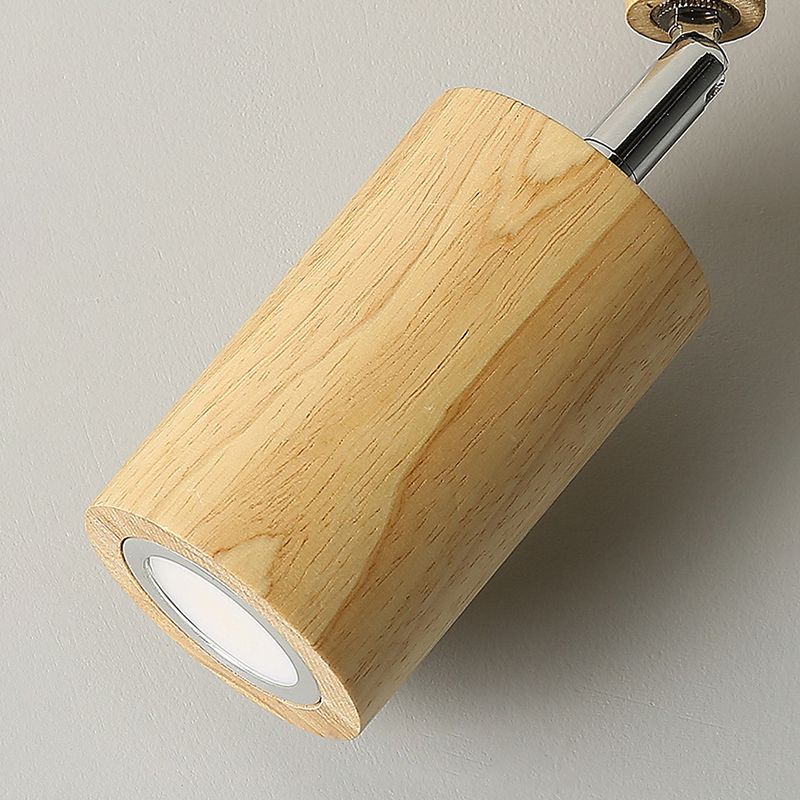 Muto modern justerbar LED-takspotlight i trä