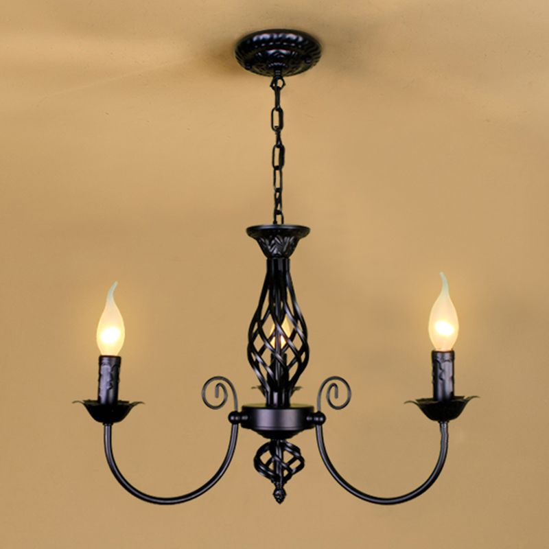Silva retro pendellampa med ljus, metall/glas, svart/vit, restaurang