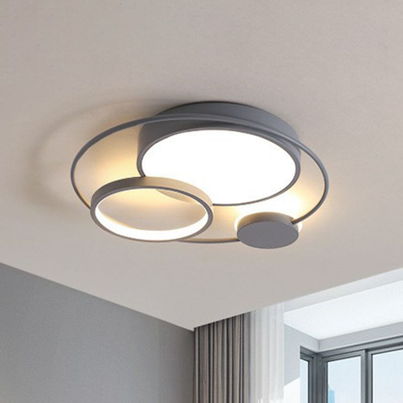 Arisha nútímalegt hringlaga LED-loftljós, svart og hvítt