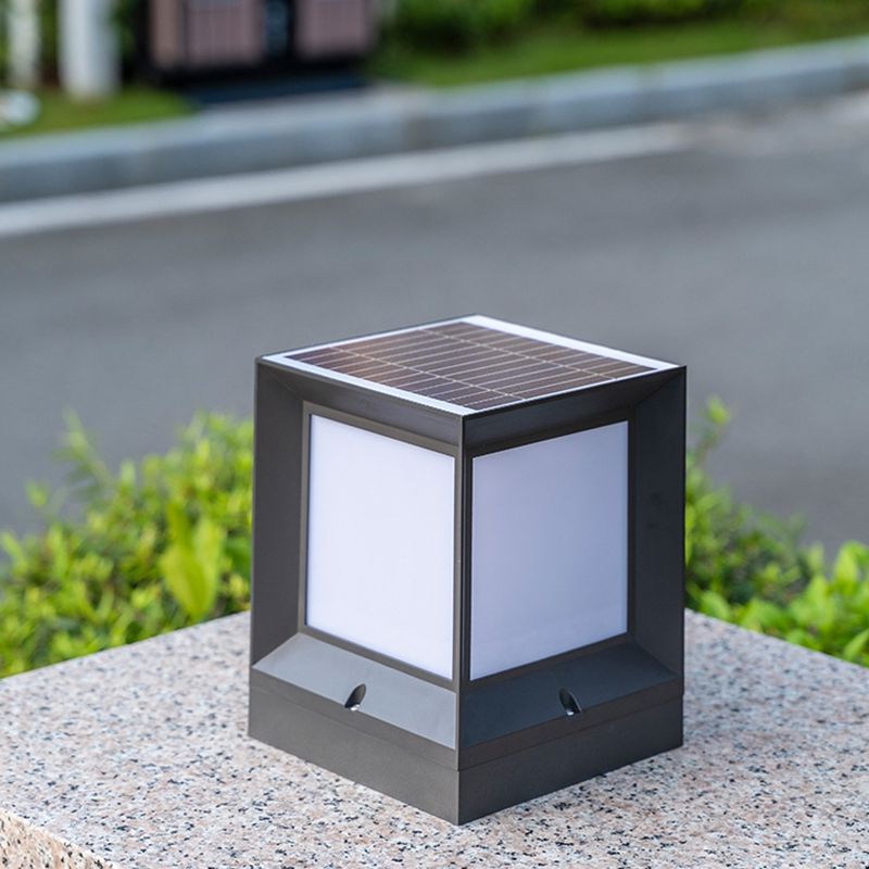 Ray modern enkel rektangulär svart golvlampa i metall för utomhusbruk