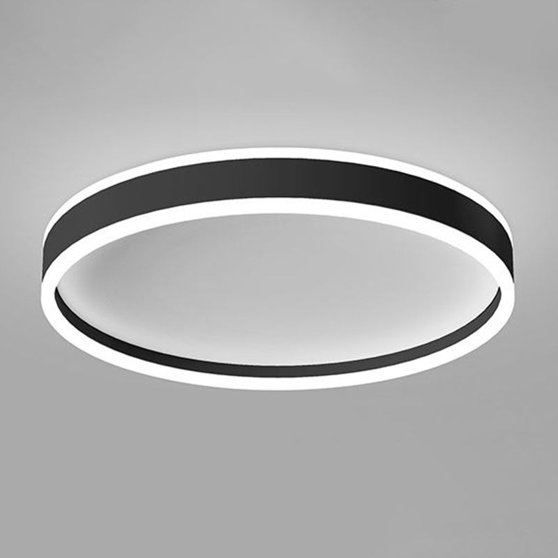 Arisha moderne rund LED-loftslampe i metal, hvid/sort