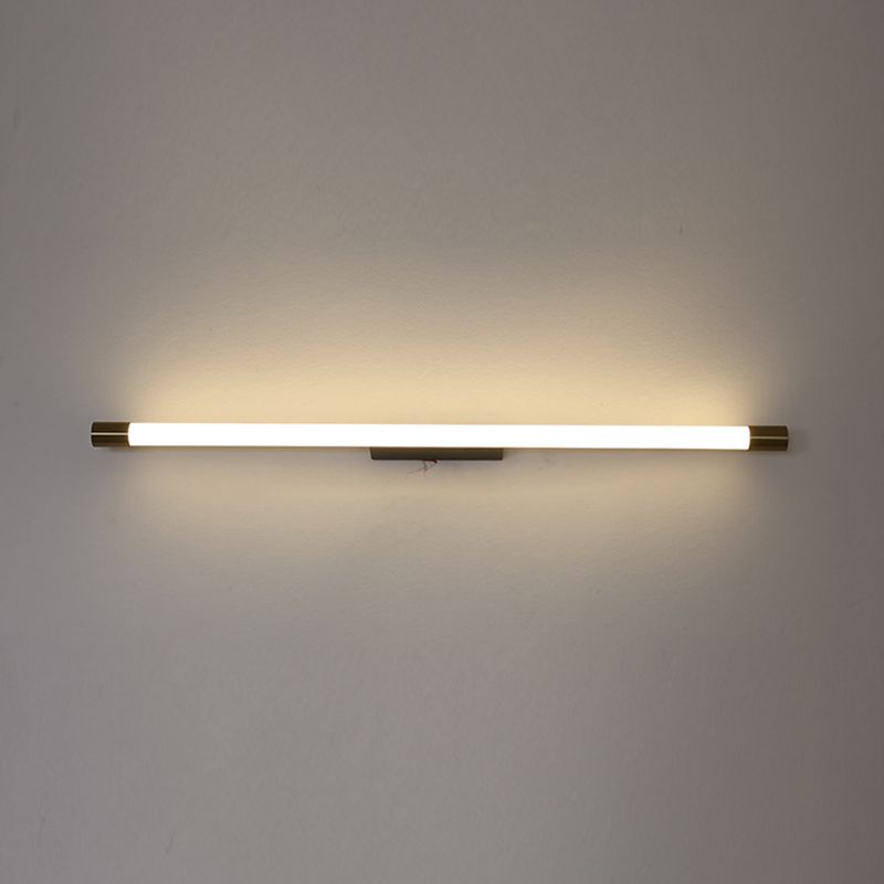 Arisha modern gyllene sminkspegelvägglampa med spegelfront, metall/