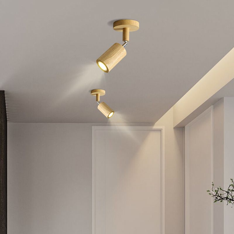 Muto modern justerbar LED-takspotlight i trä