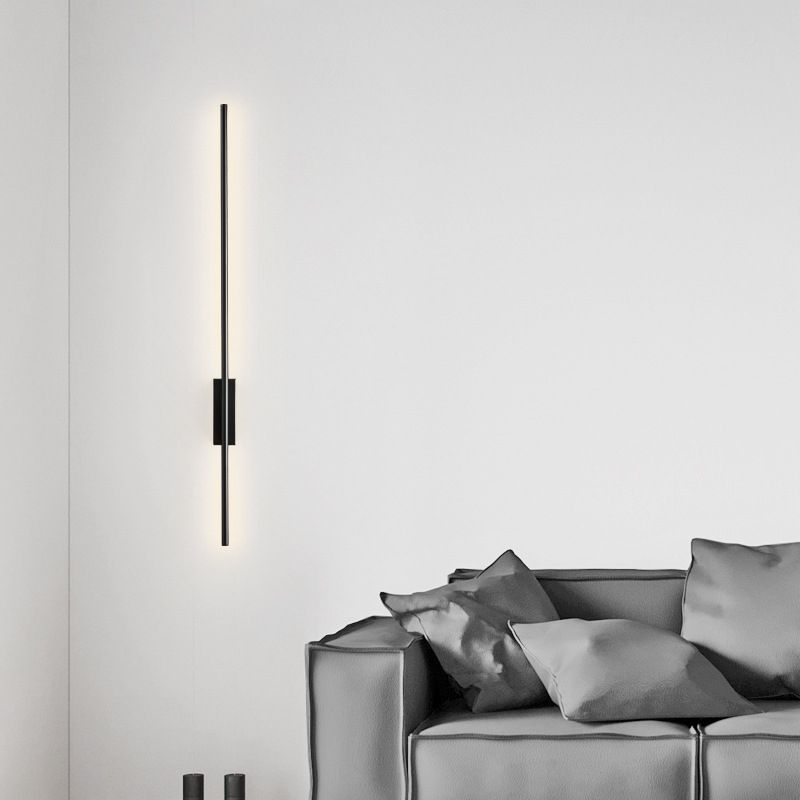 Arisha modern linjär metall- och sovrumsvägglampa, svart/mässing