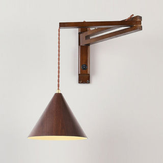 Ozawa Vintage Trä Metall Vägglampa Inomhus Vardagsrum Sovrum