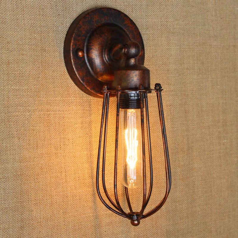 Silva vintagevæglampe i jern, sort/rust/bronze/guld/sølv