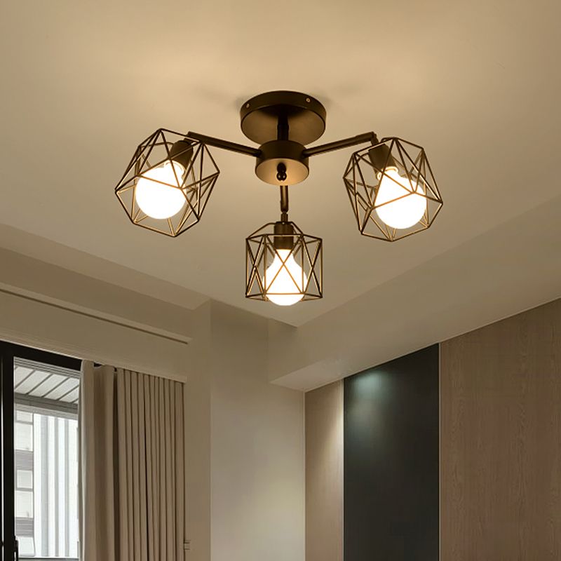 Arisha sort semi-flushloftslampe