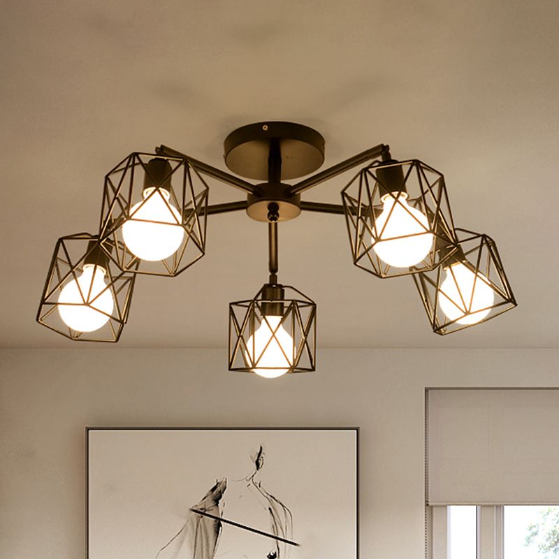 Arisha sort semi-flushloftslampe