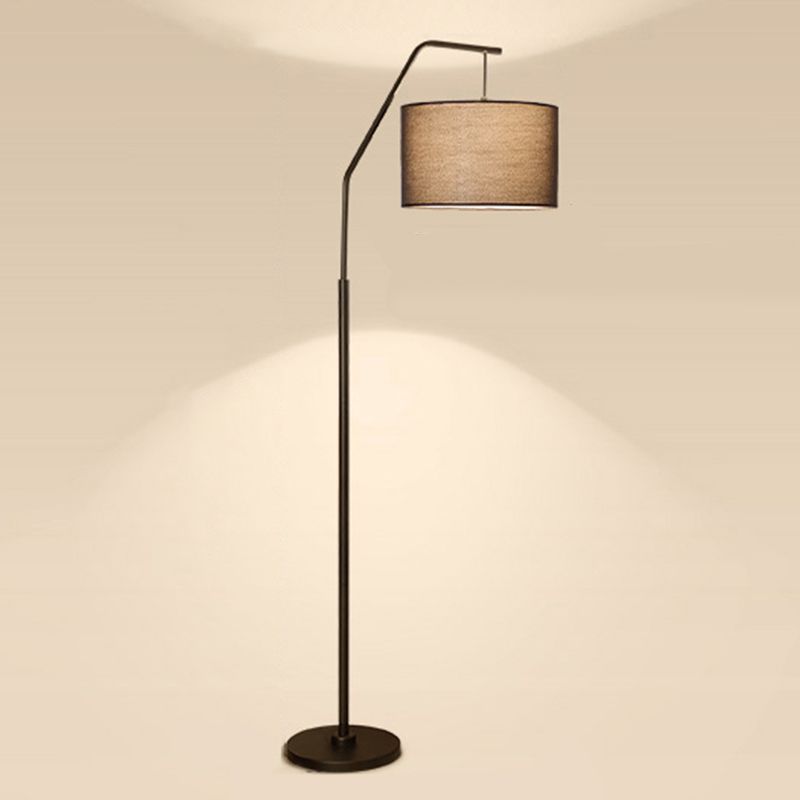 Eryn gulvlampe i cylindrisk form, buet gulvlampe, unik