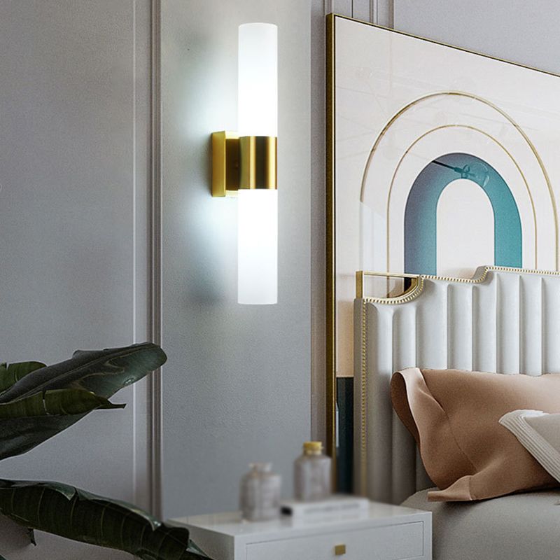 Arisha moderne væglampe med to hoveder i metal og glas til sminkebord, sort/guld