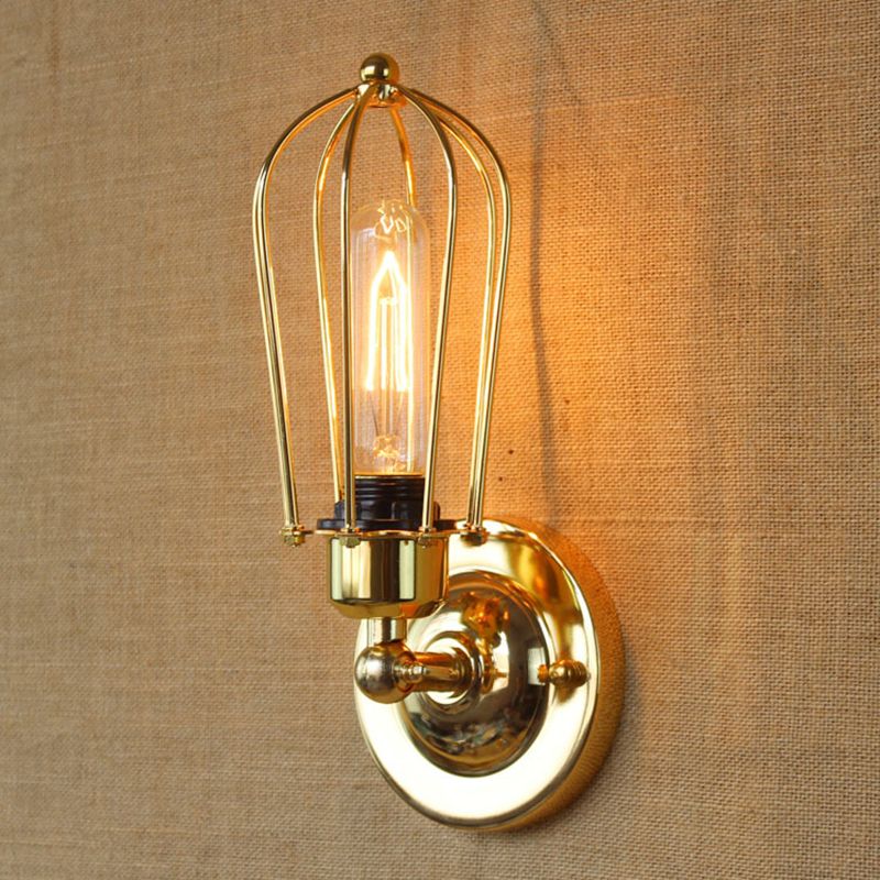 Silva vintagevæglampe i jern, sort/rust/bronze/guld/sølv