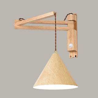 Ozawa Vintage Trä Metall Vägglampa Inomhus Vardagsrum Sovrum