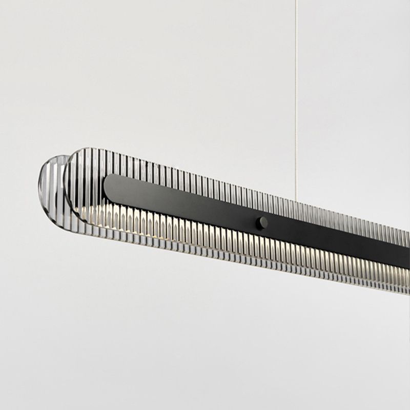 Arisha Minimalist Linear Metal/ Pendant Light, Black