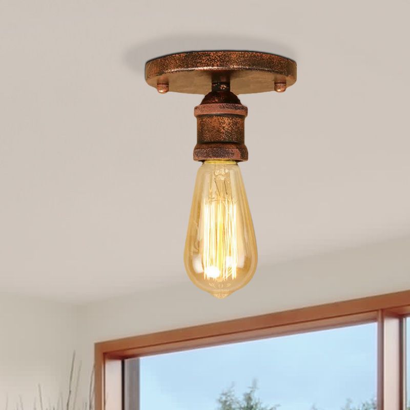 Silva retro vintage-loftslampe til delvis direkte montering med pære
