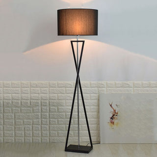 Eryn Retro Cylinder Tripod Metall Tyg Multi Color Golvlampa
