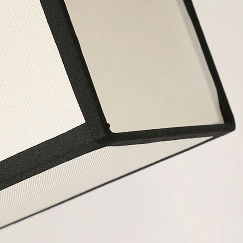 Arisha retro-firkantede pendellampe, metal/tekstil, sort/guld, stue