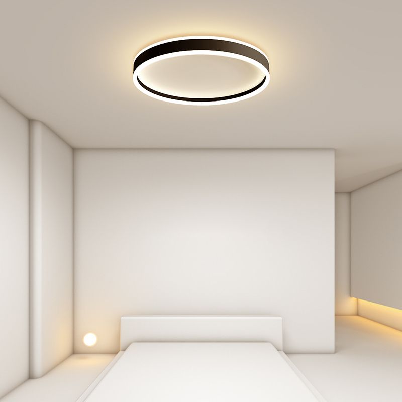 Arisha moderne rund LED-loftslampe i metal, hvid/sort