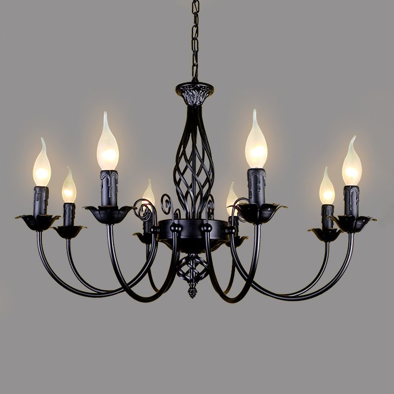 Silva retro pendellampa med ljus, metall/glas, svart/vit, restaurang