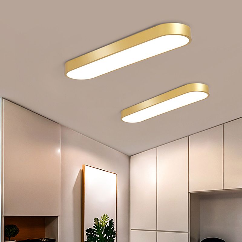 Arisha Oval Flush Mount LED Ceiling Light, Black/White/Grey/Gold