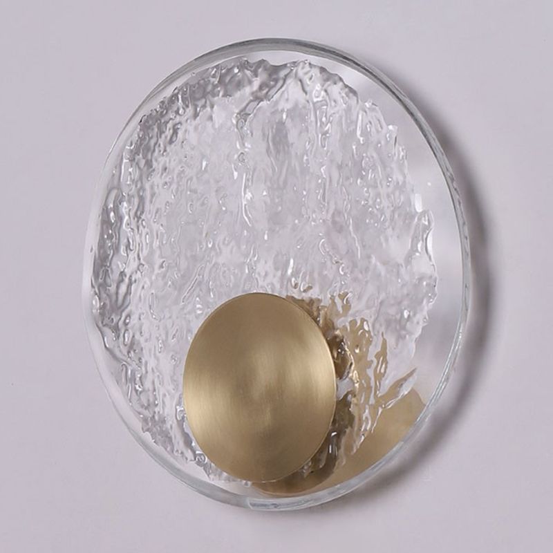 Kristy art deco-væglampe med globus i krystal og metal til soveværelset, guld