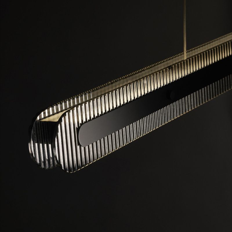 Arisha Minimalist Linear Metal/ Pendant Light, Black
