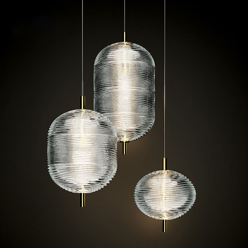 Valentina modern designad art déco-pendellampa, svart/guld