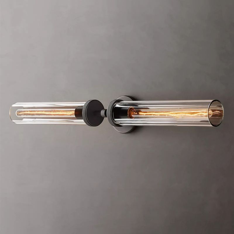 Arisha moderni sylinterimäinen metallinen LED-seinävalaisin, musta/kupari