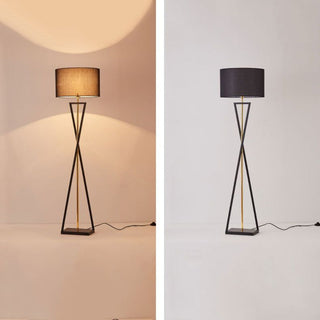 Eryn Retro Cylinder Tripod Metall Tyg Multi Color Golvlampa